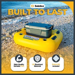 Swimline SOLSTICE cooler raft four cupholders keep drinks within reach.