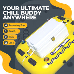 Swimline SOLSTICE cooler raft heavy-duty vinyl resists sun and wear.