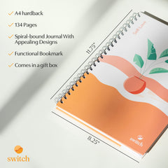 Switch Research Self-Love Journal pages inside show guided prompts for mindfulness.