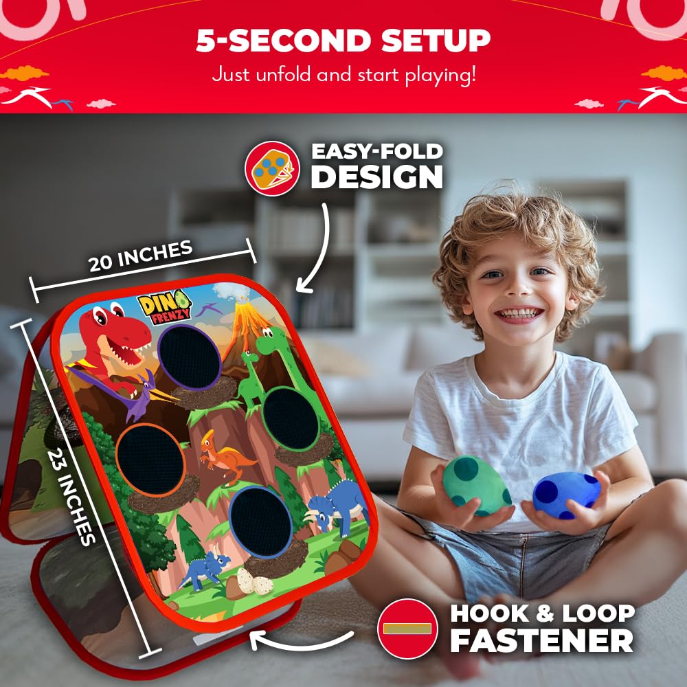 SWOOC Dino Frenzy dino eggs and bean bags boost indoor play