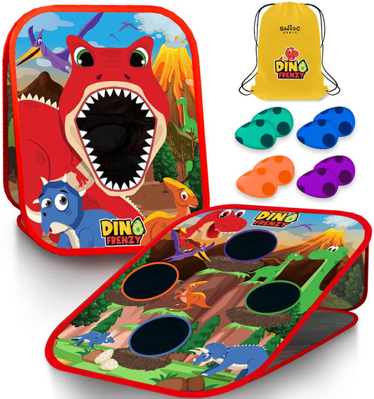 SWOOC Dino Frenzy board setup enables quick, portable play for kids