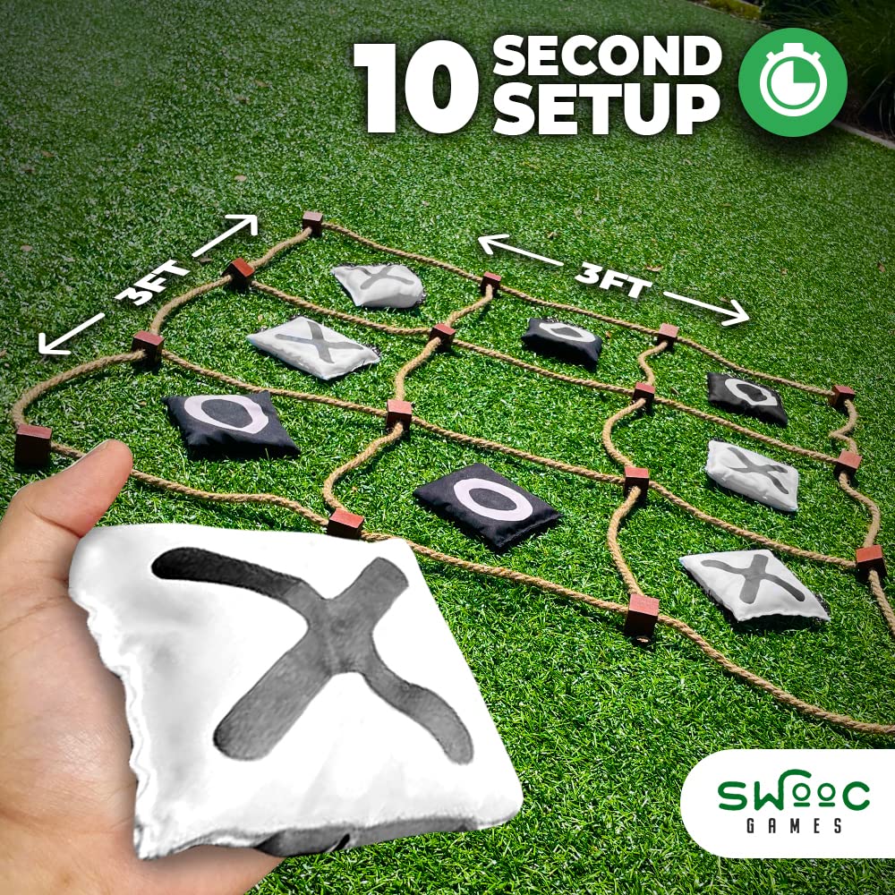 SWOOC X and O bean bags ready for precise backyard toss.