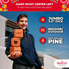 SWOOC giant dice with 24 large red chips for fast-paced rounds outdoors