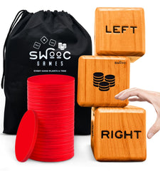 SWOOC Giant Right Center Left Dice, perfect for backyard play and family game nights