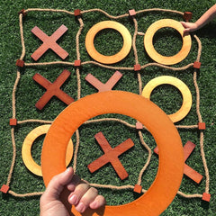 SWOOC giant tic tac toe board 3ft laid out in the yard for family outdoor play.