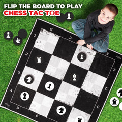 SWOOC machine-washable mat keeps spills simple for messy outdoor play sessions.