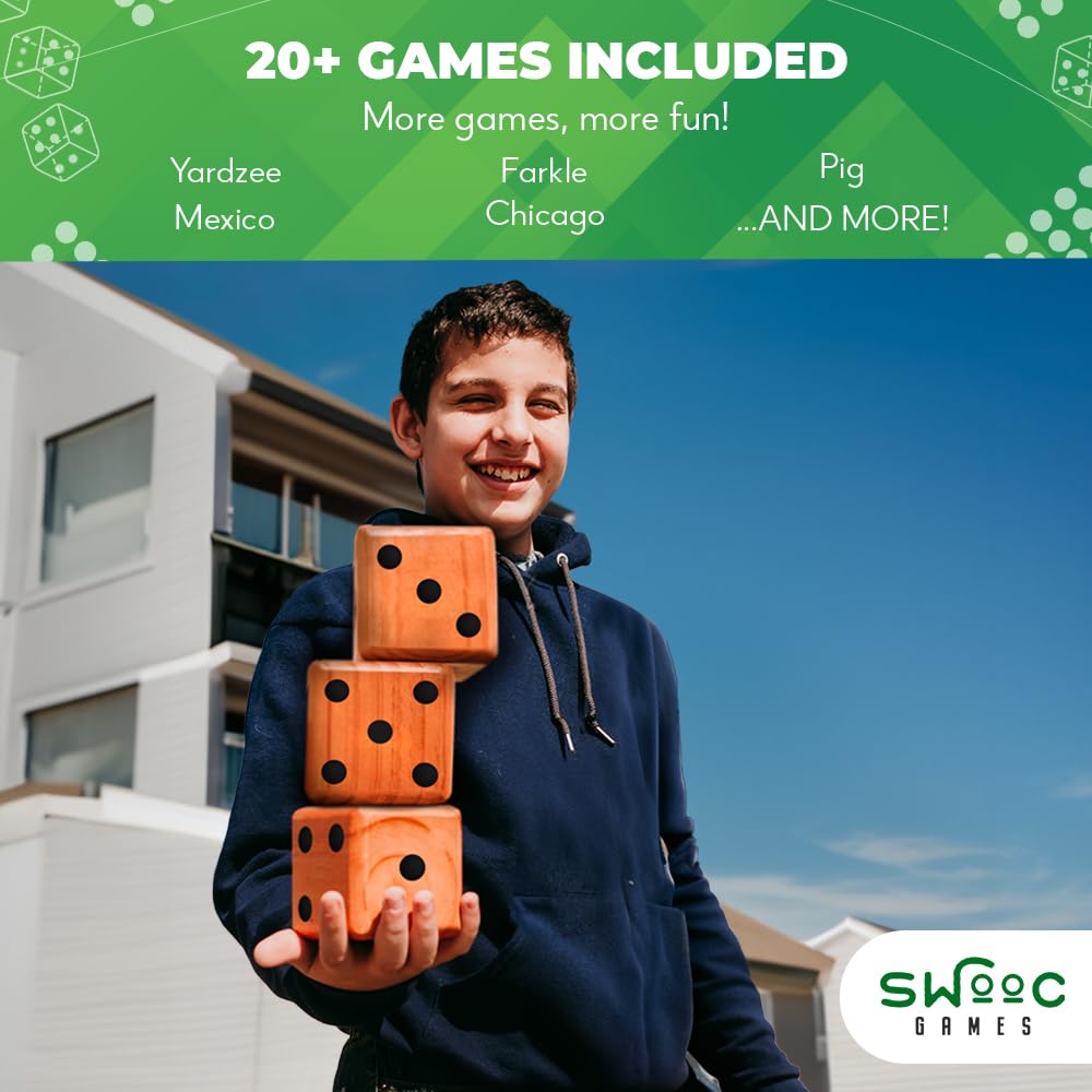 SWOOC Yardzee NZ pine wood dice emphasizing eco-friendly materials.