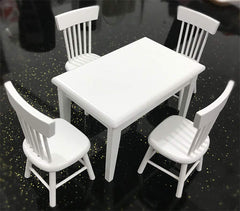 SXFSE 1:12 white dining table set for stylish tiny meals