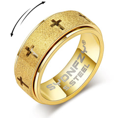 SYDNFZY Anxiety Spinner Ring with cross spinner for discreet stress relief