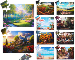 Syhood 10-pack large-piece puzzles featuring houses; supports memory and focus for seniors.