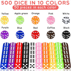 Syhood drawstring pouches with dice illustrate portable storage for on-the-go play.