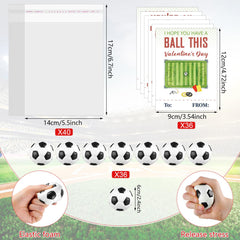 Syhood valentines soccer card collection close-up showing To/From format for personalization.