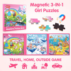 SYNARRY 36-piece magnetic puzzle set close-up with bold colors and magnets.