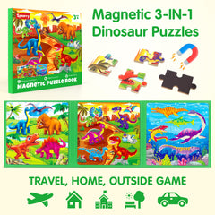 SYNARRY dinosaur magnetic puzzle volcano scene—stimulates spatial reasoning in kids