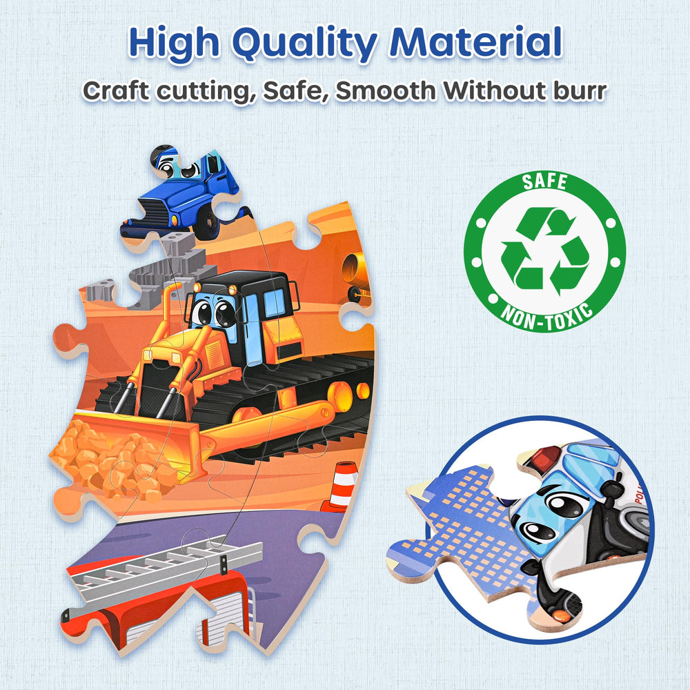 Eco-friendly FSC-certified cardboard with smooth edges for safe play.