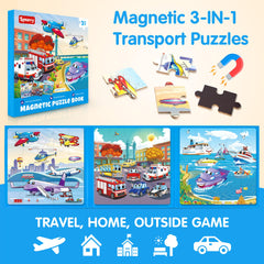 SYNARRY land transport puzzle scene promotes problem-solving during car trips.