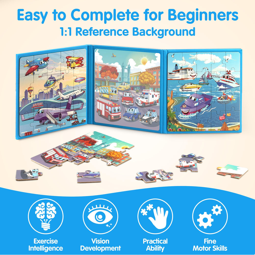 SYNARRY magnetic puzzle close-up shows durable, kid-safe pieces.