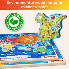 SYNARRY puzzle features polished, non-toxic wood for safe, durable play
