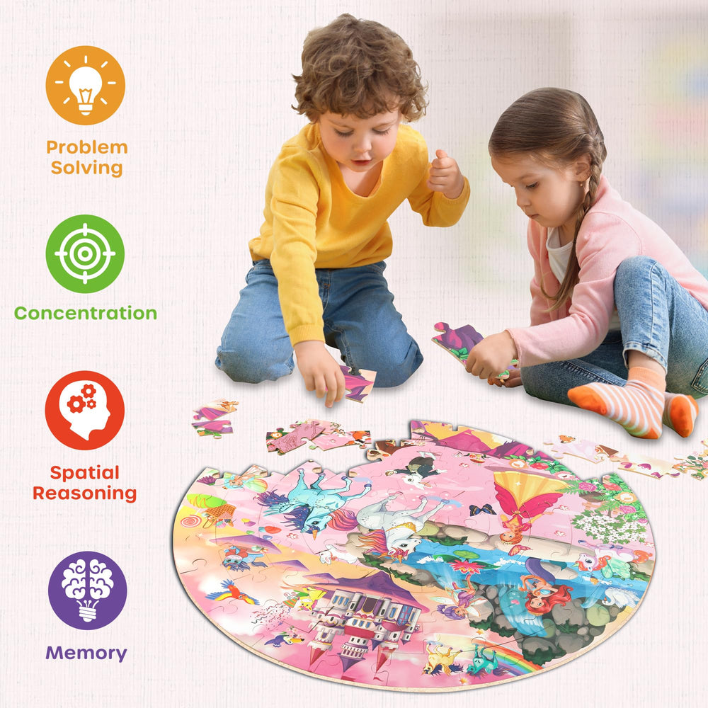 SYNARRY rabbit-fox-swan puzzle elements encourage cooperative play.