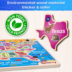 SYNARRY puzzle with reference illustrations under pieces aid beginners' geography learning.