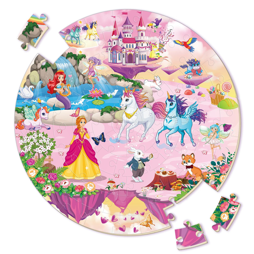 SYNARRY unicorn floor puzzle box with bright magical scene for imaginative play.