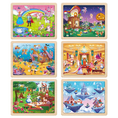 SYNARRY unicorn princess fairy wooden puzzle set fosters creative play and problem solving.
