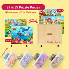 SYNCFUN Ocean puzzle invites tactile exploration and coordination through ocean friends.