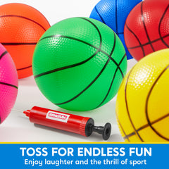 SYNCFUN colorful set of mini basketballs for kids' safe, light-weight play.