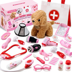 SYNCFUN Doctor Kit stethoscope close-up for pretend vet exams and role play.