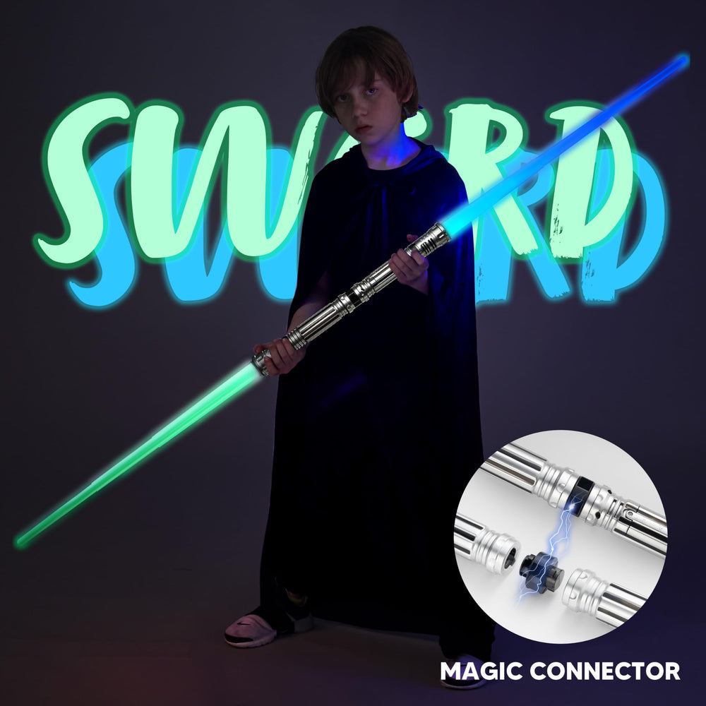 SYNCFUN extendable swords duel-ready with adjustable blade length.