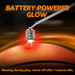 SYNCFUN Glow Basketball durable rubber shell supports outdoor play.