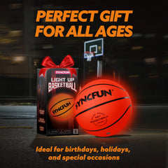 SYNCFUN Glow Basketball arrives ready to play with included tools.