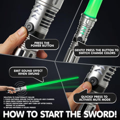 SYNCFUN silver-handled swords feature a sleek finish for cosplay.