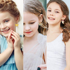 SYNLIN ladybugs clip-on earrings with cute, kid-friendly design.