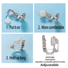 SYNLIN panda clip-on earrings for kids, cute accessory for school days