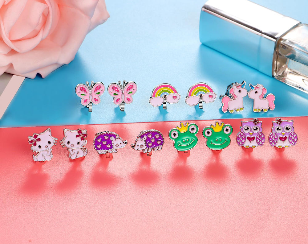 SYNLIN sunflower clip-on earrings for kids, bright color for cheerful outfits