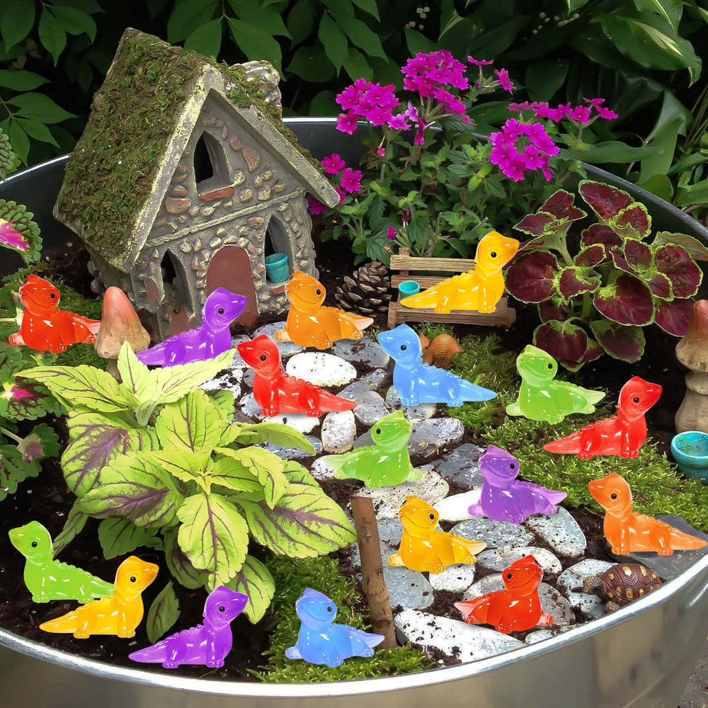 SYWHXY luminous mini lizards purple figurine enriches shelves and kid-friendly projects