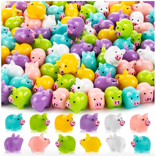 SYWHXY colorful mini resin pigs for crafts and decor.