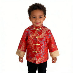 SZCQ boys lunar new year jacket with dragon motif for festive style.