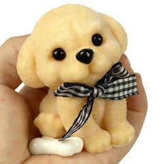 Taba squishy dog toy close-up of a realistic puppy design for sensory play.
