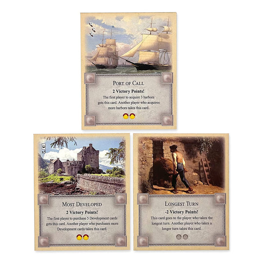 Tabletop Monthly Longest Turn pack features durable chipboard cards for extended Catan sessions.