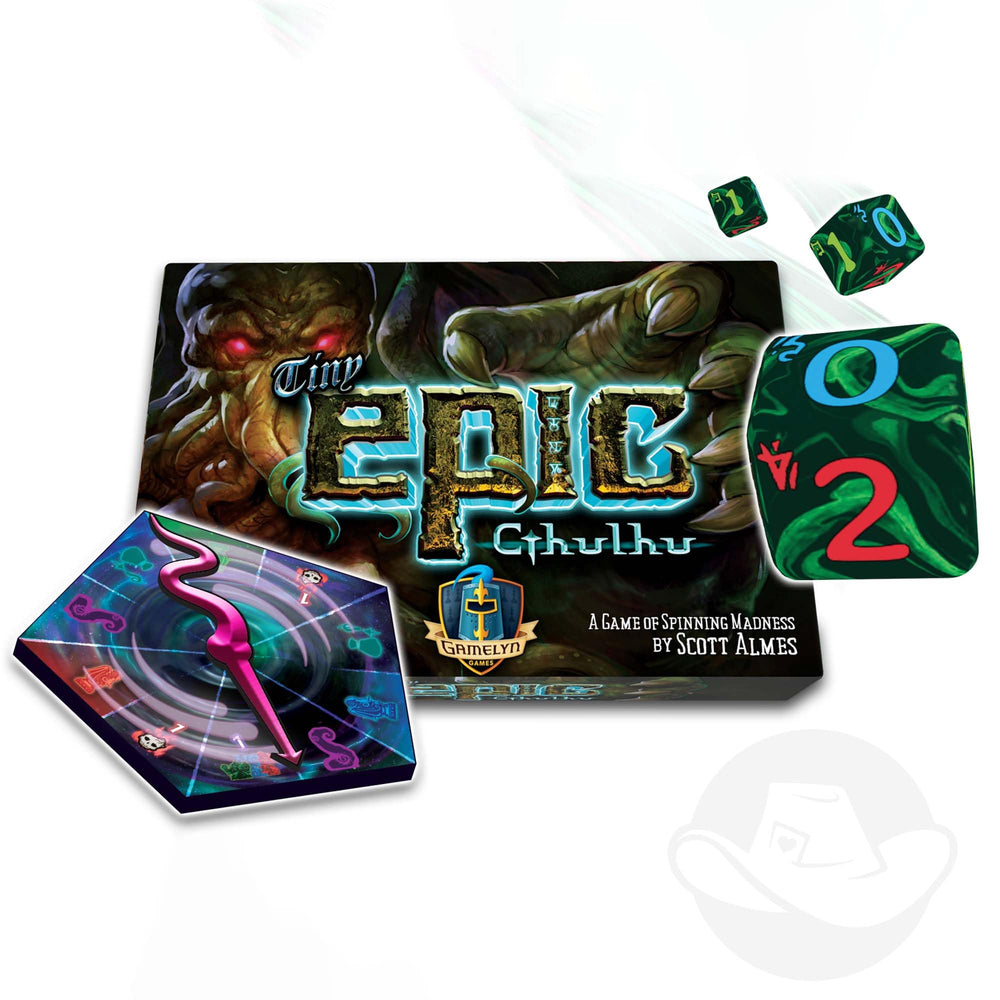 Tabletop Tycoon Tiny Epic Cthulhu Deluxe bag-building setup suggests strategic growth.