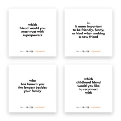 TableTopics gift-pack ready cards ideal for birthdays or housewarmings.