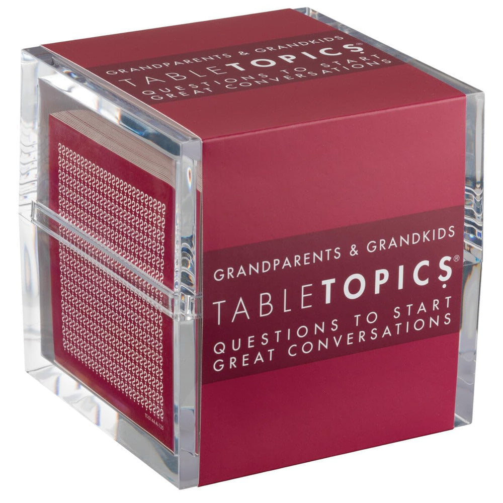 TableTopics grandparent-grandchild conversation cards in hand spark engaging storytelling