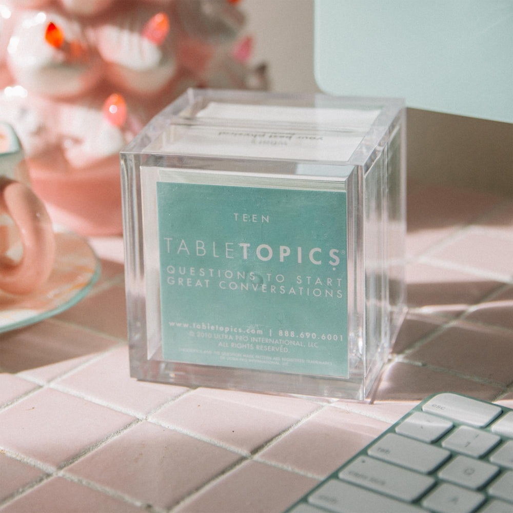 Teen bonding activity via TableTopics cards