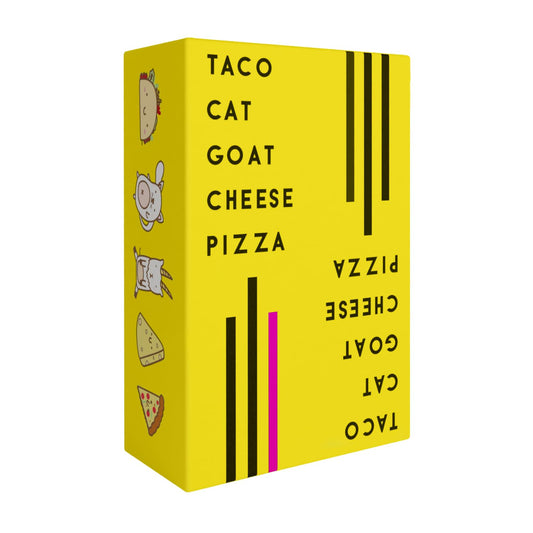 Taco Cat Goat Cheese Pizza card pile ready for a quick 10-15 minute round.