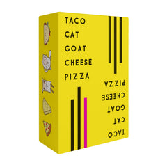 Taco Cat Goat Cheese Pizza card pile ready for a quick 10-15 minute round.