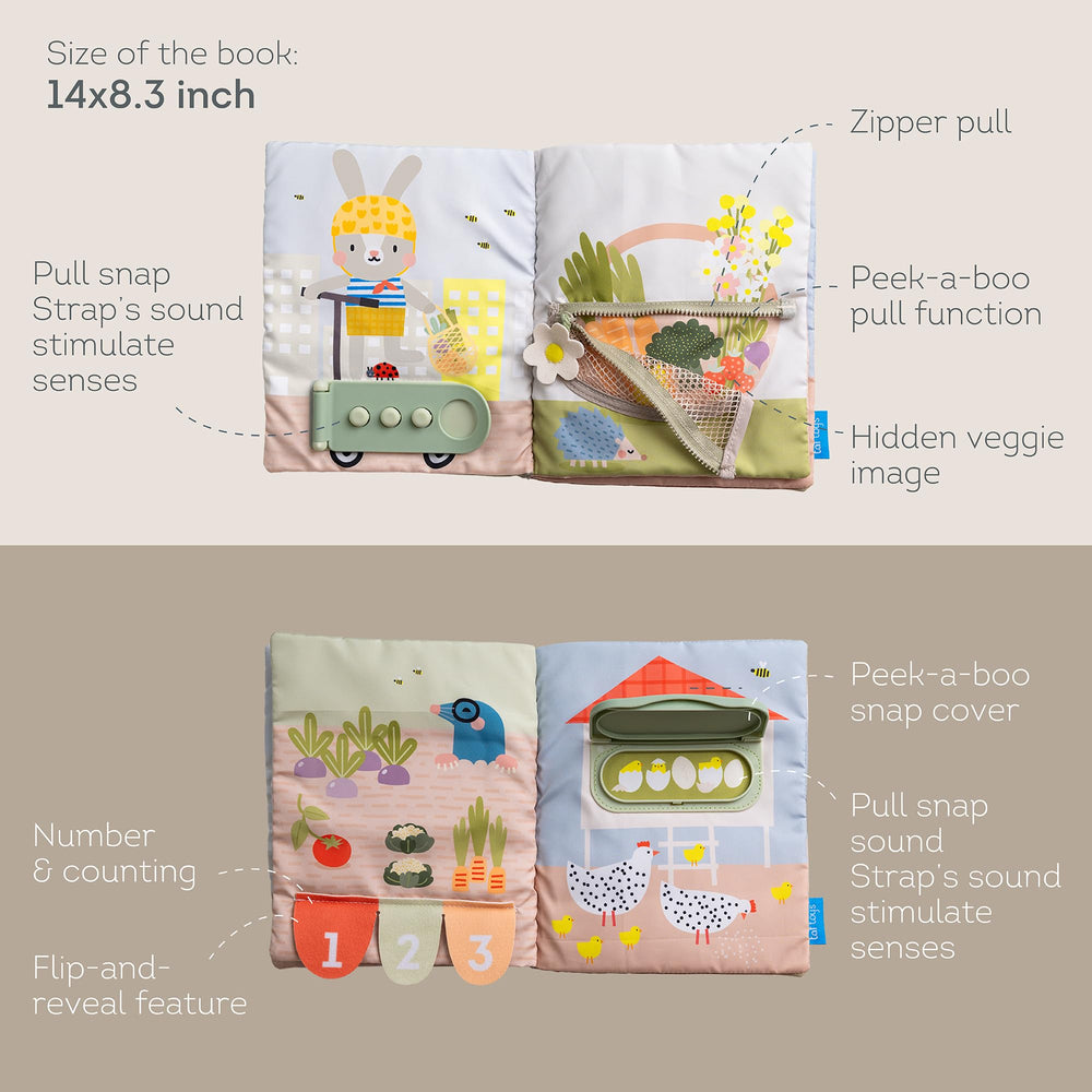 Taf Toys Busy Book number-counting section supports early numeracy through play.
