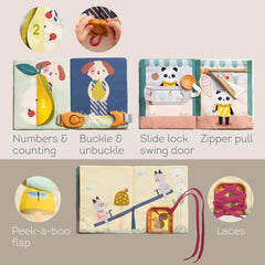 Taf Toys Busy Book dress-up area inspires pretend play and self-expression