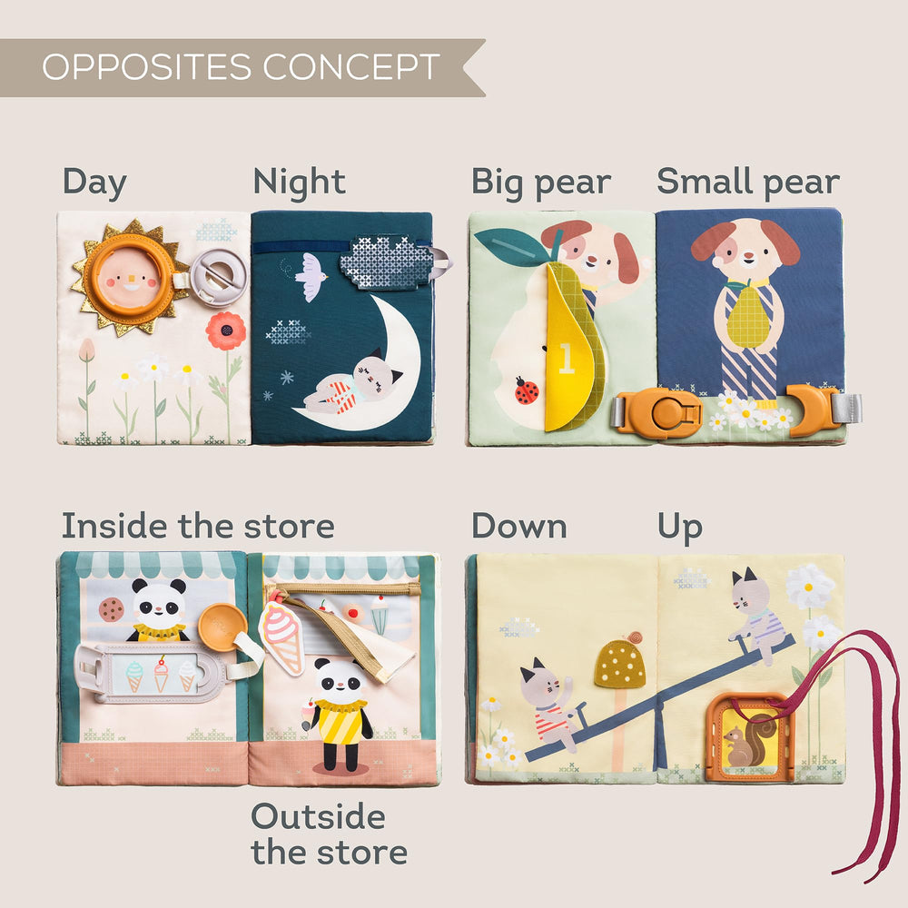 Taf Toys Busy Book peekaboo flaps spark curiosity and cognitive engagement